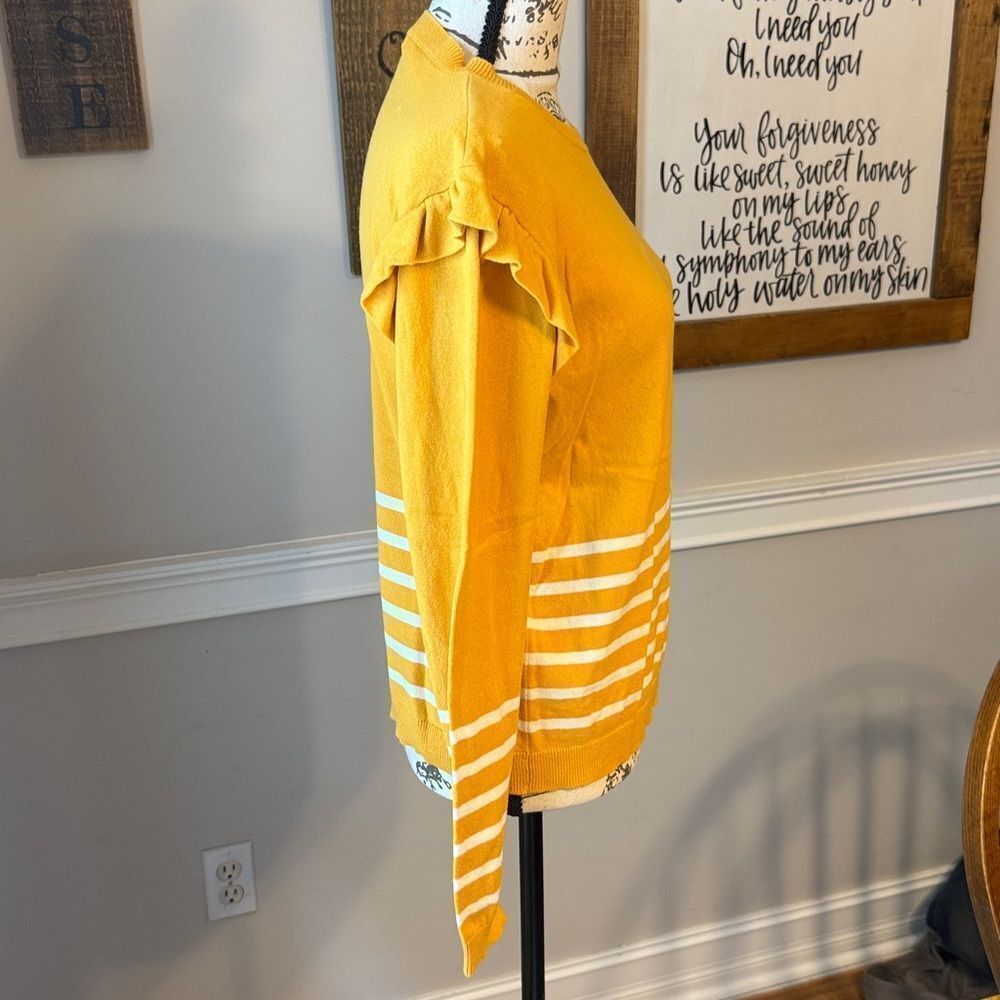 Vertbaudet Yellow Ruffle Sleeve Sweater - Picture 8 of 12
